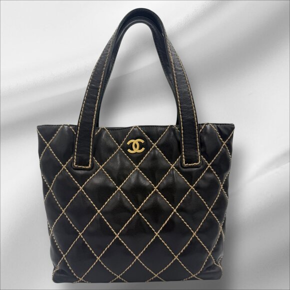 Chanel Wild Stitch Leather Tote Bag - Picture 1 of 14